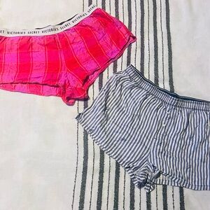 Victoria's Secret Plaid and Striped Shorts Duo